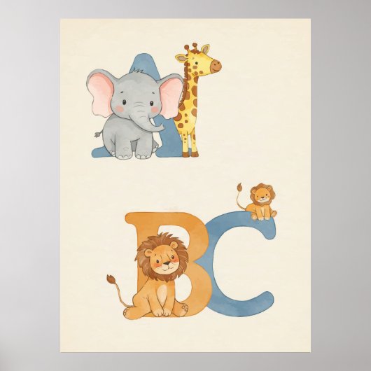 Poster Alphabet des animaux (Devant)