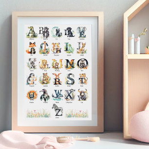 Poster Alphabet des Animaux Art de la Nurserie
