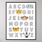 Poster Alphabet des Animaux de la Jungle (Devant)