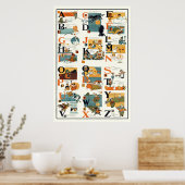 Poster alphabet - Diagramme alphabétique en anglai (Cuisine)