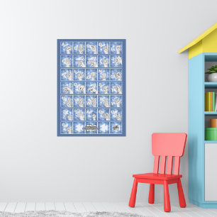 Poster Alphabet digital allemand 4 - bleu /