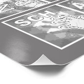 Poster Alphabet digital allemand 4 - gris / (Coin)