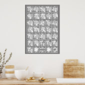 Poster Alphabet digital allemand 4 - gris / (Cuisine)