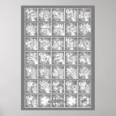 Poster Alphabet digital allemand 4 - gris / (Devant)