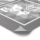 Poster Alphabet digital allemand 4 - gris / (Coin)