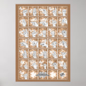 Poster Alphabet digital allemand 4 - marron / (Devant)