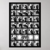 Poster Alphabet digital allemand 4 - noir / (Devant)