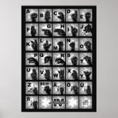 Poster Alphabet digital allemand 4 - noir / (Devant)