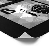 Poster Alphabet digital allemand 4 - noir / (Coin)