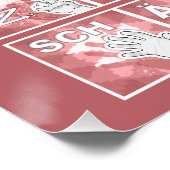 Poster Alphabet digital allemand 4 - rouge / (Coin)