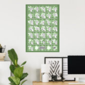 Poster Alphabet digital allemand 4 - vert / (Bureau à domicile)