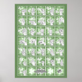 Poster Alphabet digital allemand 4 - vert / (Devant)