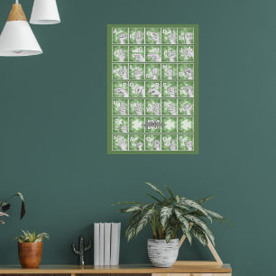 Poster Alphabet digital allemand 4 - vert /