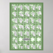 Poster Alphabet digital allemand 4 - vert / (Devant)