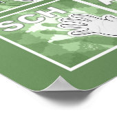 Poster Alphabet digital allemand 4 - vert / (Coin)