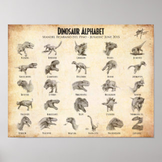 Poster alphabet dinosaure