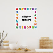 Poster alphabet en Pois, ajouter votre texte (Cuisine)
