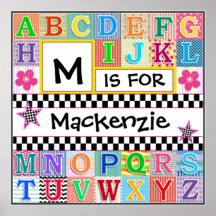Poster Alphabet Enfants Art 24x24 Personnalisé