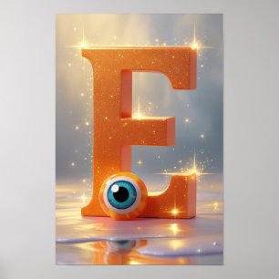 Poster Alphabet Enfants Halloween ABC Lettre E