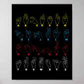 Poster Alphabet enseignant American Sing Language Asl Cha (Devant)