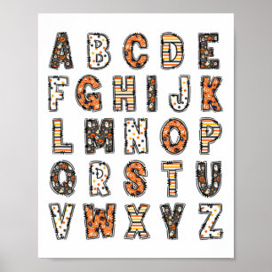 Poster Alphabet enseignant d'Halloween éffrayant