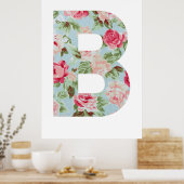 Poster Alphabet floral ; Graphique alphabet nom B (Cuisine)