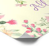 Poster Alphabet floral personnalisé Pépinière initiale Im (Coin)