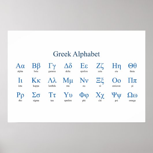 Poster Alphabet grec étroit horizontal (Devant)