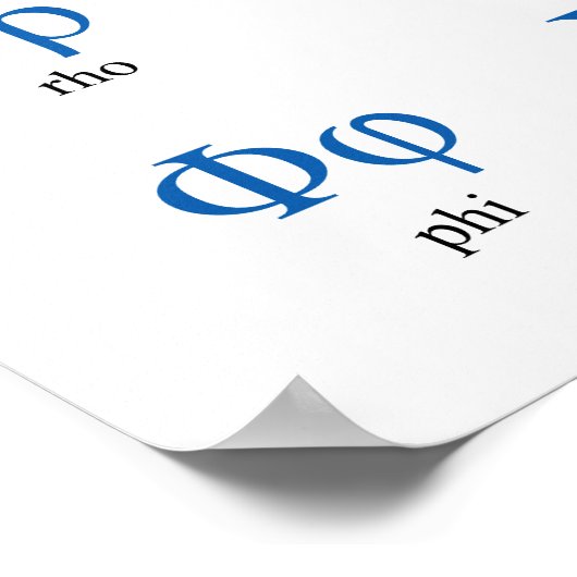 Poster Alphabet grec vertical (Coin)