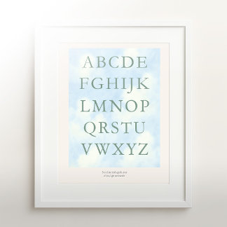 Poster Alphabet – Green Nursery ABC Wall Art (16×20)