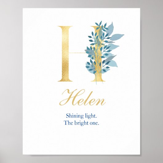Poster Alphabet H Imprimer Nom initial Signification Post (Devant)
