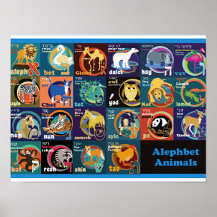 Poster alphabet hébreu