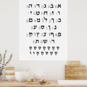 Poster Alphabet hébreu avec l'éducation juive Nikkud (Cuisine)