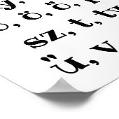Poster alphabet hongrois en noir (Coin)