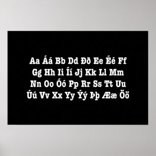 Poster Alphabet islandais [Íslenska Stafrófið]