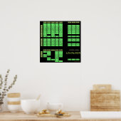 Poster alphabet japonais Katakana (Noir/Olive) (Cuisine)