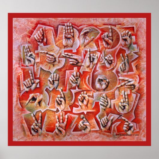 Poster Alphabet Langue des Signes 2 (Devant)