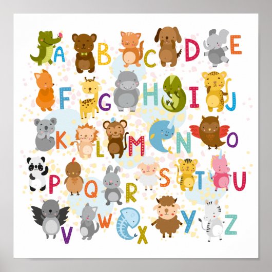 Poster Alphabet mignon (Devant)