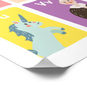 Poster Alphabet mur art Alphabet animaux Salle pour enfan (Coin)