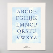 Poster Alphabet – Navy Nursery ABC Wall Art (8x10) (Devant)