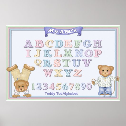 Poster Alphabet Nounours amusants (Devant)