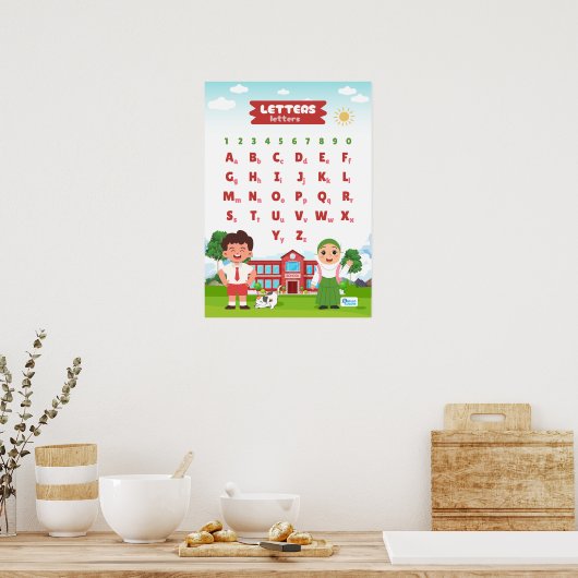 Poster Alphabet & Numbers Educational (Cuisine)