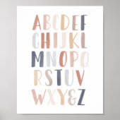 Poster Alphabet Nursery à l'aquarelle neutre (Devant)