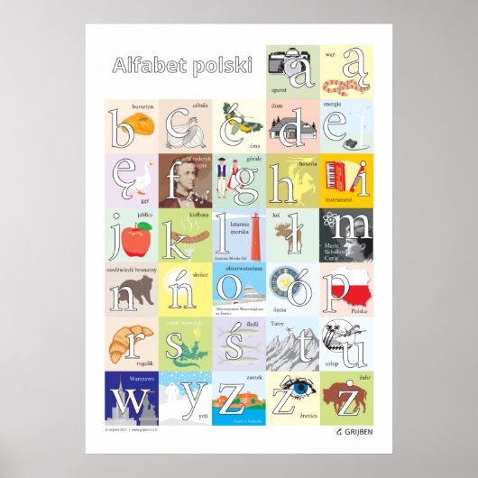 Poster alphabet polonais (Devant)