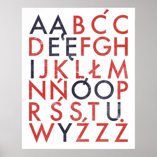 Poster Alphabet polonais (Devant)