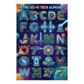Poster Alphabet Rétro Scifi A-Z (Devant)