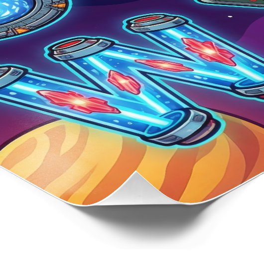 Poster Alphabet Rétro Scifi A-Z (Coin)