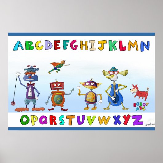 Poster Alphabet robotique par Jerry Hunt (Devant)