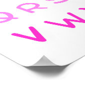 Poster Alphabet rose Lettres de capital enseignant Salle  (Coin)