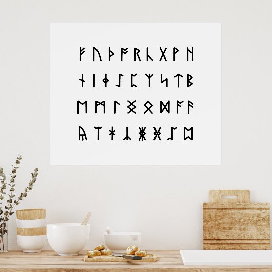 Poster Alphabet Runique [Futhorc] (Cuisine)